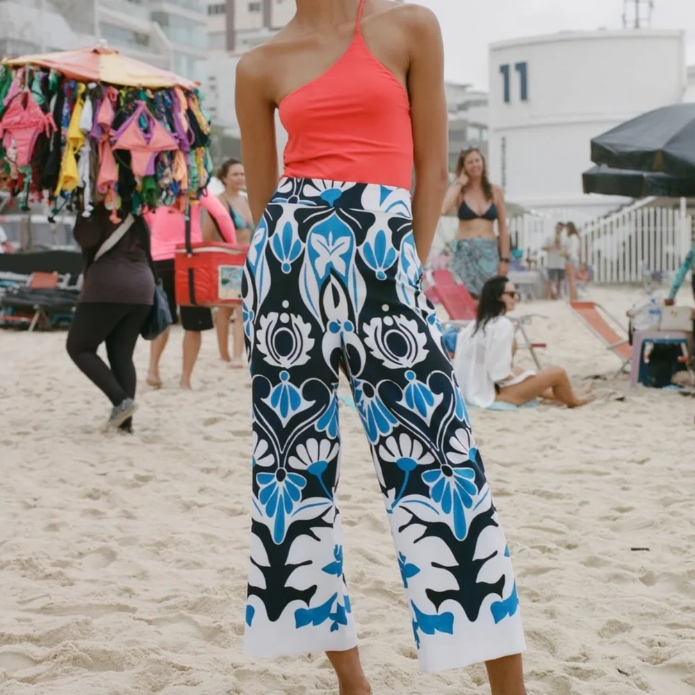 Zara limited edition printed culottes pant for summer